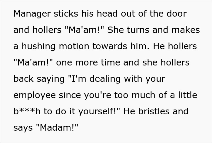 Customer Gets Followed Outside By Screaming 'Karen' Who Can't Comprehend They're Not Staff, The Manager Closes The Store Customer Gets Followed Outside By Screaming 'Karen' Who Can't Comprehend They're Not Staff, The Manager Closes The Store