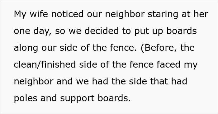 “A Neighbor Keeps Drilling Holes Into A Shared Fence So He Can Stare At My Wife” “A Neighbor Keeps Drilling Holes Into A Shared Fence So He Can Stare At My Wife”