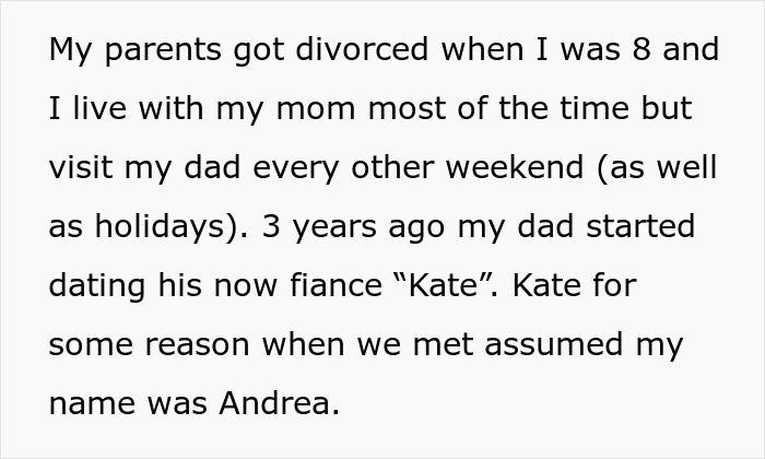 Teen Is Sick And Tired Of Future Stepmom Who Kept Addressing Her Wrongly, Makes Her A Laughingstock At Family Dinner Teen Is Sick And Tired Of Future Stepmom Who Kept Addressing Her Wrongly, Makes Her A Laughingstock At Family Dinner