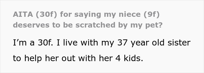 Aunt Tells 9-Year-Old She Deserves To Be Scratched For The Way She Treated Her Pet Aunt Tells 9-Year-Old She Deserves To Be Scratched For The Way She Treated Her Pet