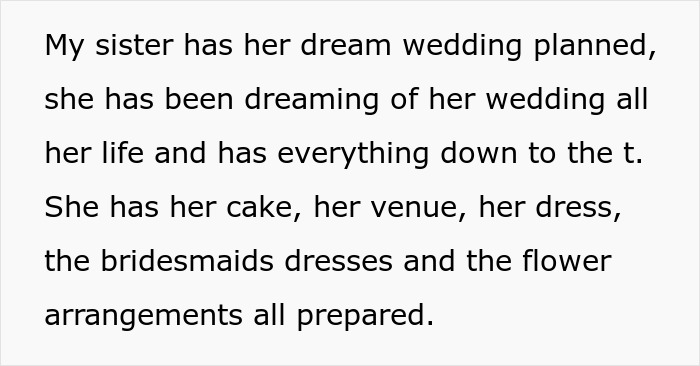 Family Drama Ensues As This Woman Decides Not To Attend Her Sister’s Wedding, Not Willing To Comply With The Strict Dress Code She Dislikes Family Drama Ensues As This Woman Decides Not To Attend Her Sister’s Wedding, Not Willing To Comply With The Strict Dress Code She Dislikes