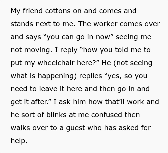 Person Who Uses A Wheelchair Full-Time Is Told To Leave It Before Hopping On A Ride, Maliciously Complies Until The Employee Understands They Screwed Up Person Who Uses A Wheelchair Full-Time Is Told To Leave It Before Hopping On A Ride, Maliciously Complies Until The Employee Understands They Screwed Up