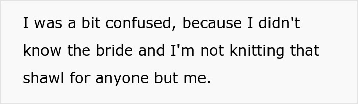 Random Hotel Guest Knits Shawl In The Lobby, A Bride Enters And Demands It As A Wedding Present Random Hotel Guest Knits Shawl In The Lobby, A Bride Enters And Demands It As A Wedding Present
