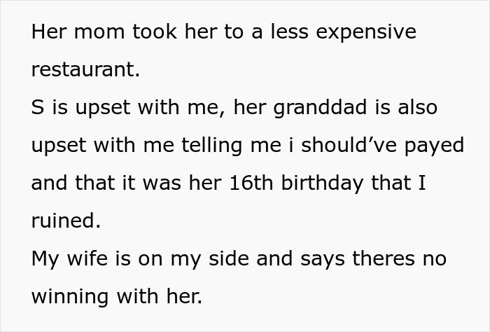 Teen Gets Mad Over Stepdad's Decision Not To Pay For Her Expensive Birthday Party Since He's Not Even Invited Teen Gets Mad Over Stepdad's Decision Not To Pay For Her Expensive Birthday Party Since He's Not Even Invited