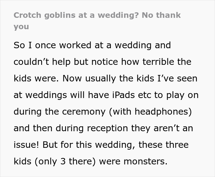 "It's Not My Problem Your Wedding Isn't Kid Friendly": Bride And Groom Take Parents To Court After Their Kids Ruin Their Wedding "It's Not My Problem Your Wedding Isn't Kid Friendly": Bride And Groom Take Parents To Court After Their Kids Ruin Their Wedding