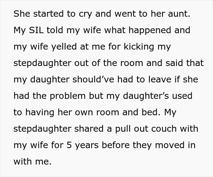 Mom Can't Believe Her Husband Suggested Her Daughter Sleep On The Couch, While His Daughter Gets A Whole Room To Herself Mom Can't Believe Her Husband Suggested Her Daughter Sleep On The Couch, While His Daughter Gets A Whole Room To Herself