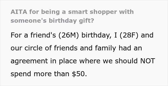 Thrifty Woman Uses Coupons To Buy A Great Birthday Gift, Which Makes The Birthday Person Ecstatic But Leaves Her Friends Angry With Her