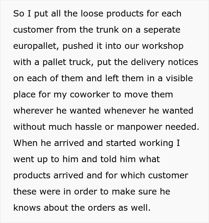 "You Don't Want Me To Unload My Car? Great!": Employee Agrees With Coworker Insisting He Shouldn't Help Unload His Car "You Don't Want Me To Unload My Car? Great!": Employee Agrees With Coworker Insisting He Shouldn't Help Unload His Car