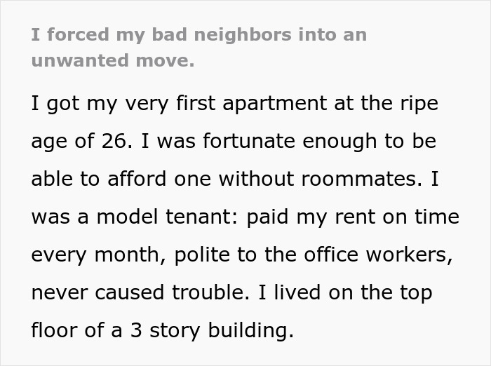"I Dropped My Bombshell": Person Gets Petty Revenge Against Bad Neighbors Who Complained About Every Small Noise "I Dropped My Bombshell": Person Gets Petty Revenge Against Bad Neighbors Who Complained About Every Small Noise