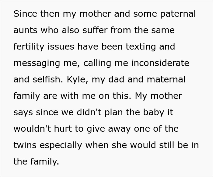Woman Asks The Internet If She's A Jerk For Refusing To Let Her Sister Adopt One Of Her Twins Once They're Born