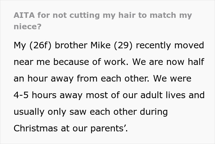 Woman Refuses To Cut Her Hair Short Just Because Her Niece Is Jealous Of It Woman Refuses To Cut Her Hair Short Just Because Her Niece Is Jealous Of It