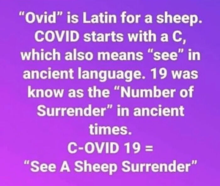 One Of The Stranger Covid Etymologies I've Seen (Xpost Insanepeoplefacebook)