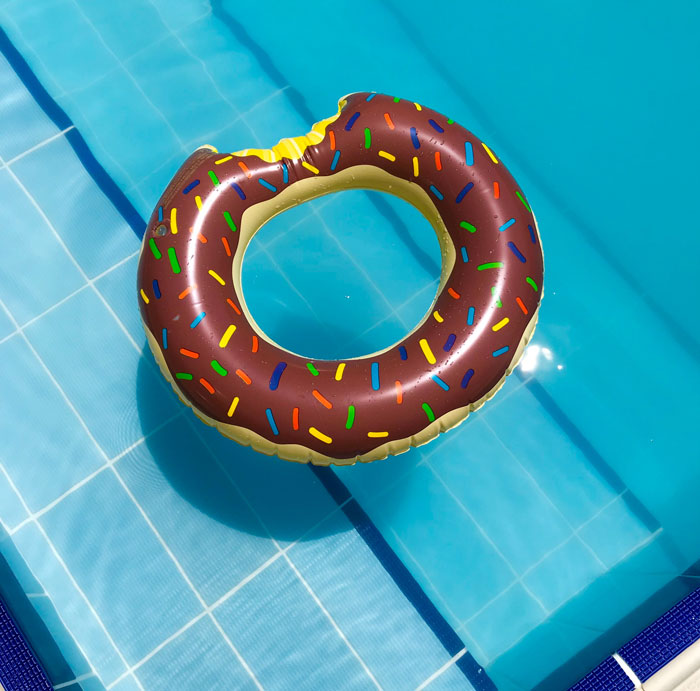Donut type of swimming wheel in the pool