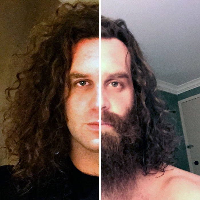 Here's A Before And After Of My Beard