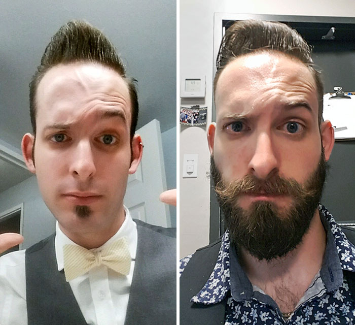 Antes y después de dejarme crecer la barba. Con sólo dos meses de diferencia