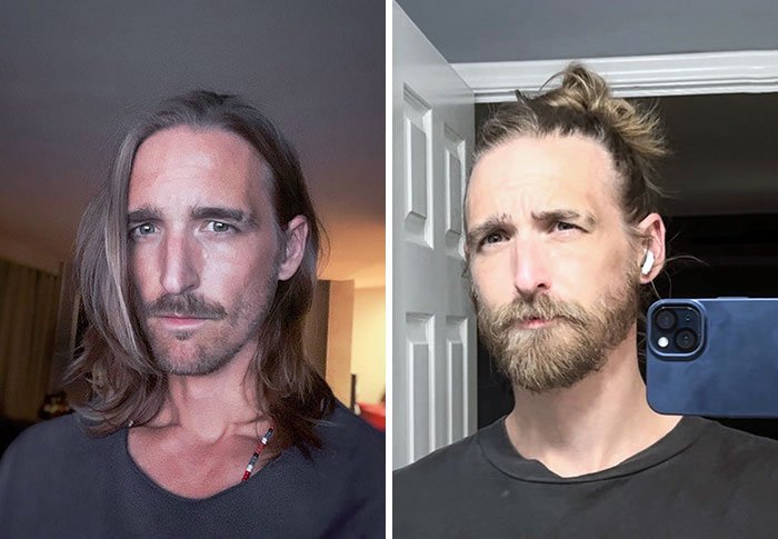 No me creía capaz de dejarme crecer la barba, pero lo hice. Antes y después