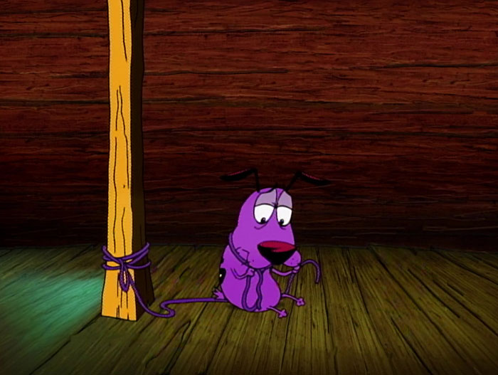 Scene from "Courage The Cowardly Dog" cartoon