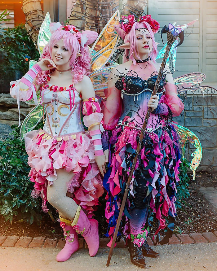 Persons cosplaying Chibi and Wicked Lady from NoFlutter Sailor Moon Interpretation