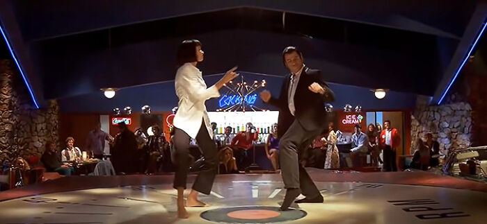 Vincent Vega and Mia Wallace are dancing