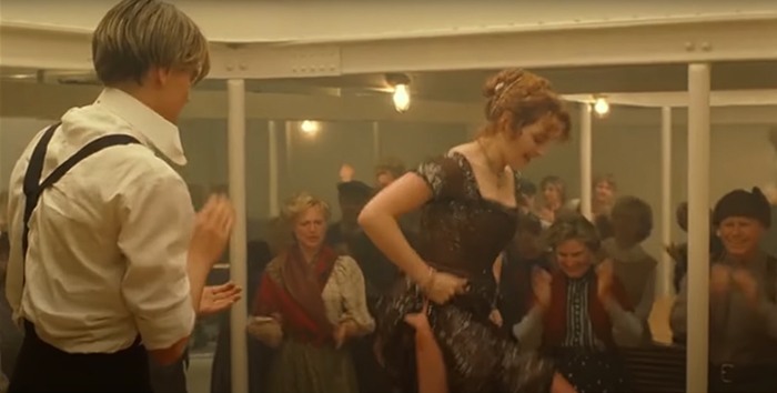 Jack and Kate are dancing in Titanic
