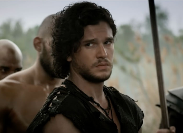 Young Milo looks not satisfied 