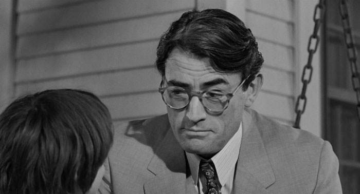 Atticus Finch talking with boy from To K**l a Mockingbird