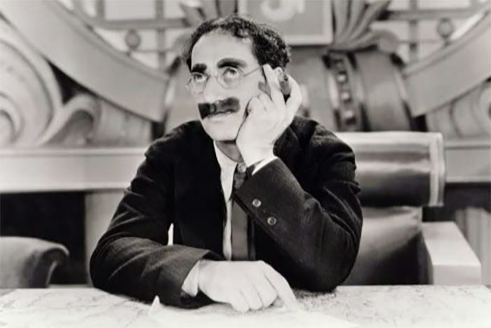 Rufus T. Firefly from Duck Soup movie talking