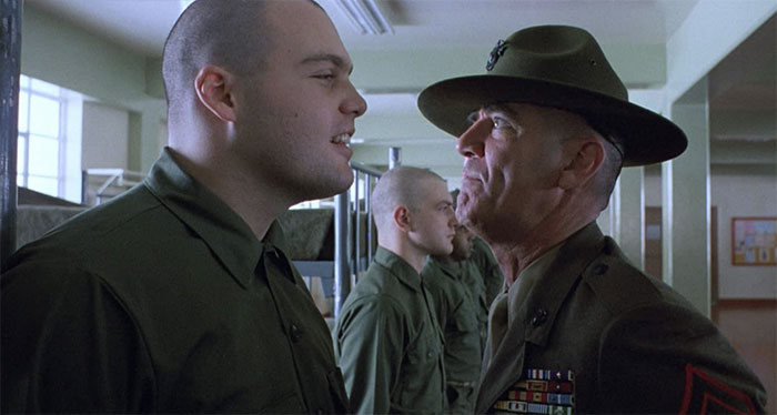 Gunnery Sergeant Hartman from the Full Metal Jacket movie talking