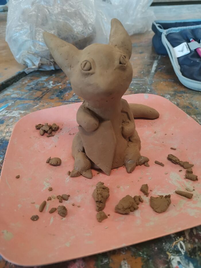 My Wip Clay Dragon. Just Need To Kiln And Paint Him