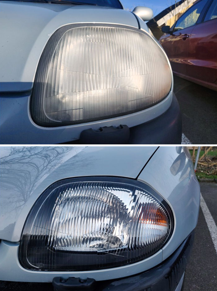 This Newly-Polished Headlight On My Car