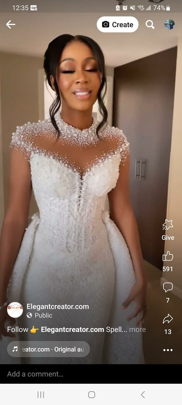 It Looks Like She Has A Dress Made Out Of Great Stuff Spray Foam. It's Soooo Stiff And The "Pearls", That's What Great Stuff Does When It Bubbles Up