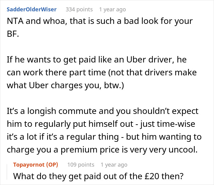 Boyfriend Demands To Be Paid The Same As Uber For Picking Girlfriend Up From Work, And The Woman Is Perplexed