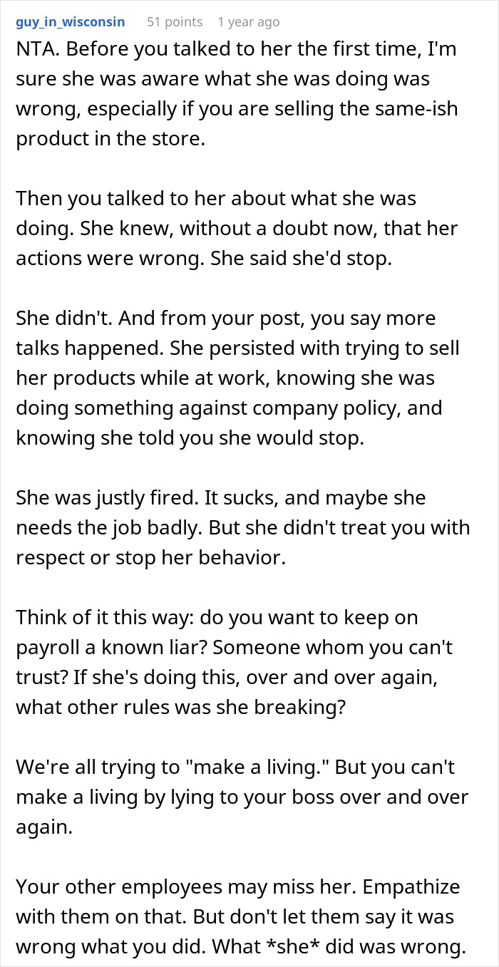 General Manager Asks If He Was A Jerk To Fire MLM Employee For Selling Pyramid Scheme Products At Work General Manager Asks If He Was A Jerk To Fire MLM Employee For Selling Pyramid Scheme Products At Work