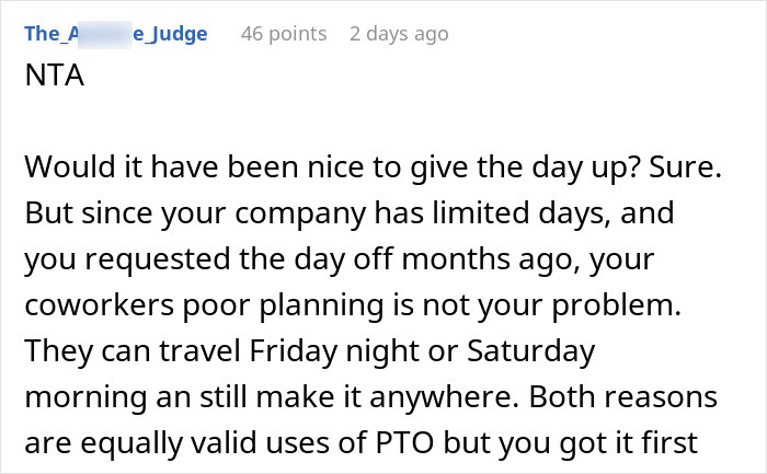 "I Honestly Don't Really Care": Person Refuses To Give Up Their Day Off To Play A Video Game