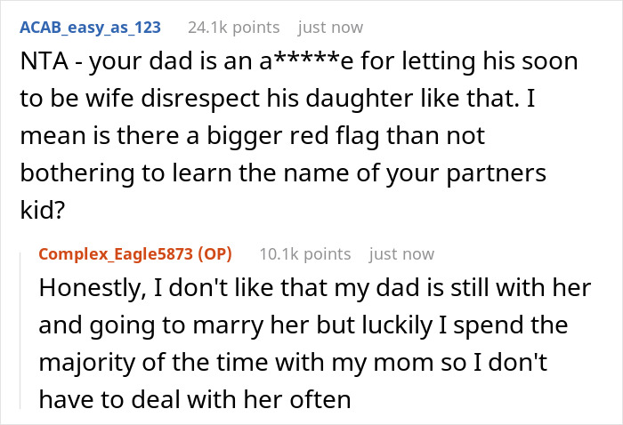 Teen Is Sick And Tired Of Future Stepmom Who Kept Addressing Her Wrongly, Makes Her A Laughingstock At Family Dinner Teen Is Sick And Tired Of Future Stepmom Who Kept Addressing Her Wrongly, Makes Her A Laughingstock At Family Dinner