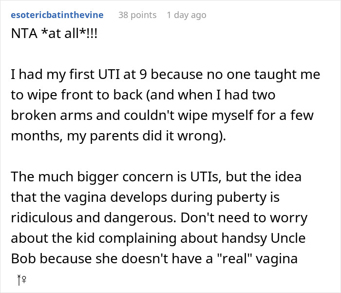 Guy Asks If He’s A Jerk For Getting In A Fight With His MIL About His Daughter Having “Real” Private Parts