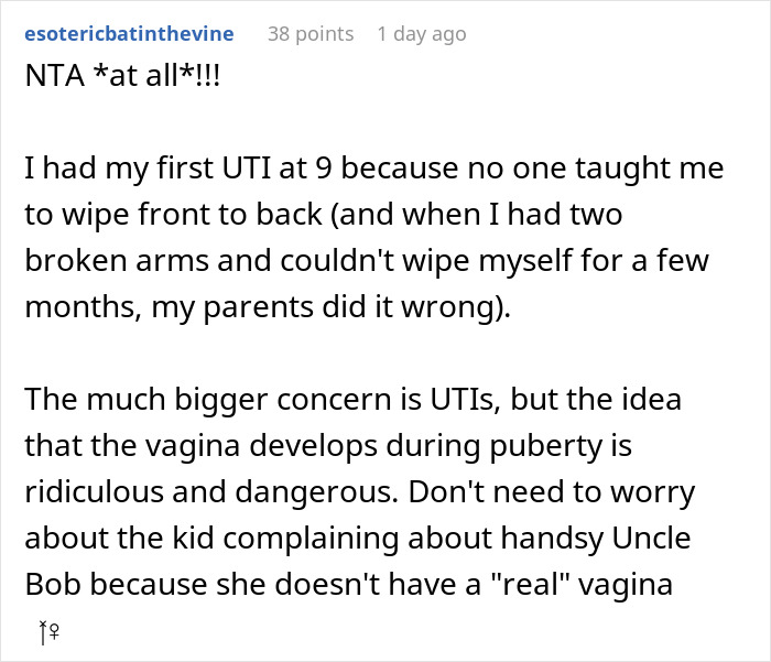 Guy Asks If He’s A Jerk For Getting In A Fight With His MIL About His Daughter Having “Real” Private Parts Guy Asks If He’s A Jerk For Getting In A Fight With His MIL About His Daughter Having “Real” Private Parts