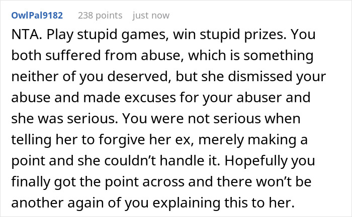 Friend Thinks Woman’s Abusive Mother Can Be Excused Because “It’s Hard Being A Parent,” So She Compares Her To Her Ex To Open Her Eyes Friend Thinks Woman’s Abusive Mother Can Be Excused Because “It’s Hard Being A Parent,” So She Compares Her To Her Ex To Open Her Eyes