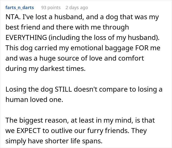 “A Dog Is Not The Same As A Husband”: Woman Loses Patience With Her Sister For Nonstop Comparisons Of Their Losses “A Dog Is Not The Same As A Husband”: Woman Loses Patience With Her Sister For Nonstop Comparisons Of Their Losses