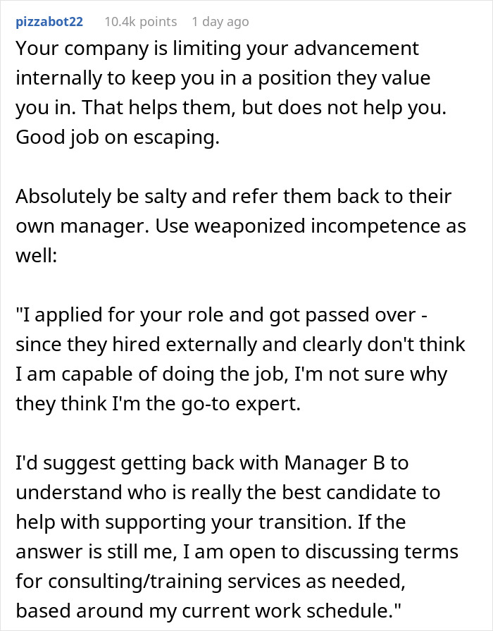 "The Guy Who Got The Job I Wanted Reached Out To Me For Help With His Job"