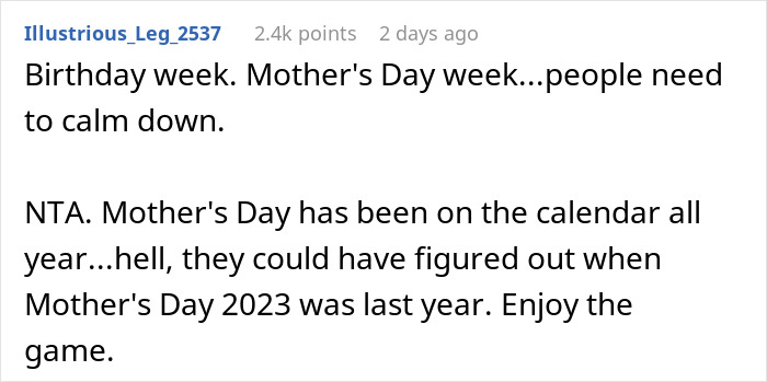 "I Honestly Don't Really Care": Person Refuses To Give Up Their Day Off To Play A Video Game