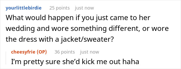 Family Drama Ensues As This Woman Decides Not To Attend Her Sister’s Wedding, Not Willing To Comply With The Strict Dress Code She Dislikes Family Drama Ensues As This Woman Decides Not To Attend Her Sister’s Wedding, Not Willing To Comply With The Strict Dress Code She Dislikes
