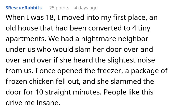 "I Dropped My Bombshell": Person Gets Petty Revenge Against Bad Neighbors Who Complained About Every Small Noise "I Dropped My Bombshell": Person Gets Petty Revenge Against Bad Neighbors Who Complained About Every Small Noise