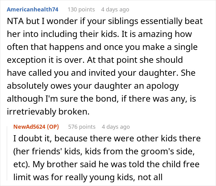 Man Condemns Sister For Excluding His Amputee Daughter From Allegedly ‘Child-Free’ Wedding Man Condemns Sister For Excluding His Amputee Daughter From Allegedly ‘Child-Free’ Wedding