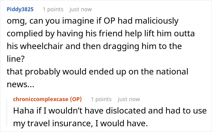 Person Who Uses A Wheelchair Full-Time Is Told To Leave It Before Hopping On A Ride, Maliciously Complies Until The Employee Understands They Screwed Up Person Who Uses A Wheelchair Full-Time Is Told To Leave It Before Hopping On A Ride, Maliciously Complies Until The Employee Understands They Screwed Up
