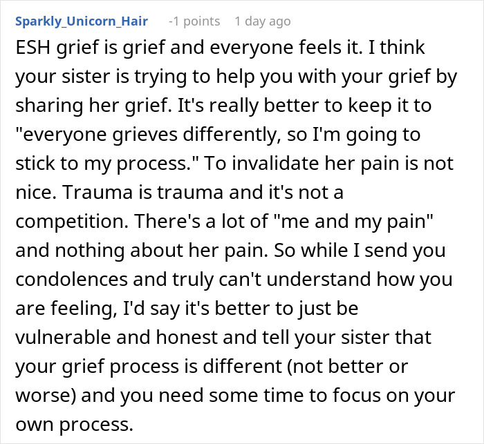 “A Dog Is Not The Same As A Husband”: Woman Loses Patience With Her Sister For Nonstop Comparisons Of Their Losses “A Dog Is Not The Same As A Husband”: Woman Loses Patience With Her Sister For Nonstop Comparisons Of Their Losses