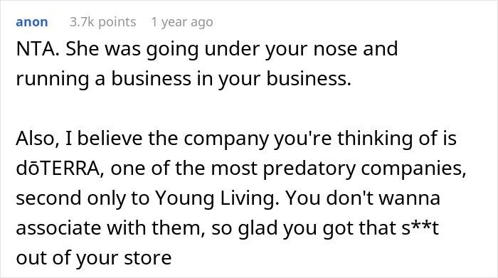General Manager Asks If He Was A Jerk To Fire MLM Employee For Selling Pyramid Scheme Products At Work General Manager Asks If He Was A Jerk To Fire MLM Employee For Selling Pyramid Scheme Products At Work