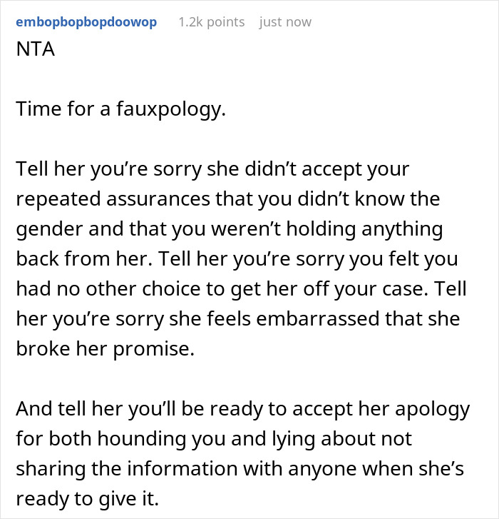 Woman Forces DIL To Tell Her The Gender Of Her Baby Even Though She Doesn't Know It, Just To Tell Everyone And Embarrass Herself At The Gender Reveal Woman Forces DIL To Tell Her The Gender Of Her Baby Even Though She Doesn't Know It, Just To Tell Everyone And Embarrass Herself At The Gender Reveal