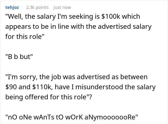 Man Submits A Job Application And Requests $100K As Per The Job Description, That Shocks The Interview Manager Man Submits A Job Application And Requests $100K As Per The Job Description, That Shocks The Interview Manager