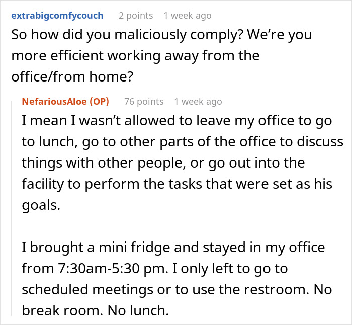 Woman Maliciously Complies With Boss's Demands To Work From The Office, Makes Him Lose His Bonus And The Job